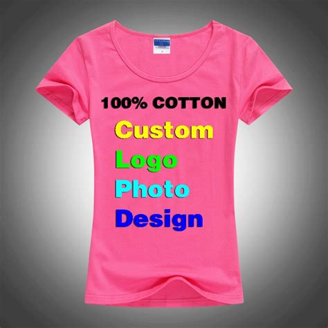 slim sexy custom tee shirt logo photo text print for women ladies summer cool basic cotton