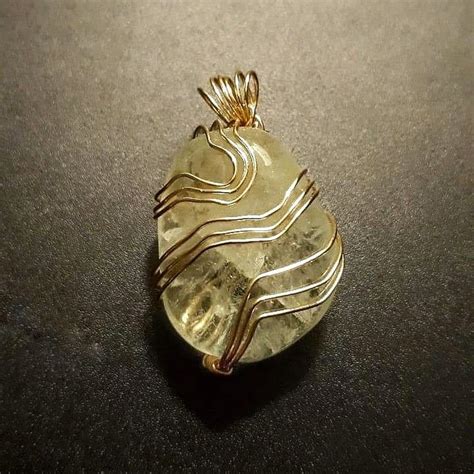 Prehnite Wire Wrapped In Gold Prehnite Art Accessories Gold