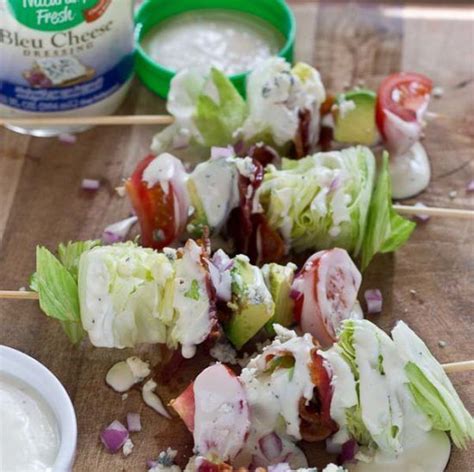 Wedge Salad Skewers Recipe Wedge Salad Food And Drink Healthy Recipes