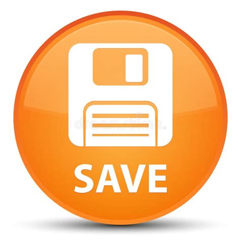 Save Floppy Disk Icon Special Orange Round Button Stock Illustration