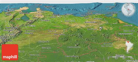 Satellite Panoramic Map Of Venezuela