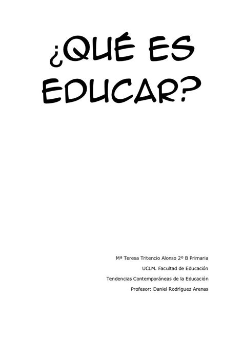 ¿qué Es Educar