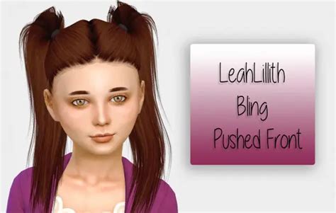 Simiracle Leahlillith`s Bling Pushed Front Hair Retextured Sims 4 Hairs
