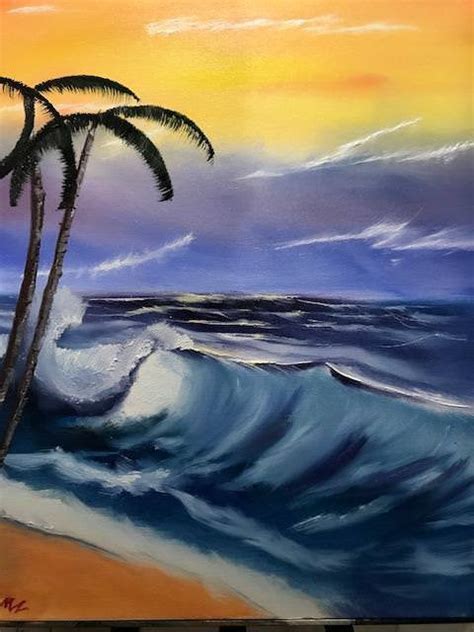 Painted A Tropical Seascape With Bob S12e9 This Was My Second Painting