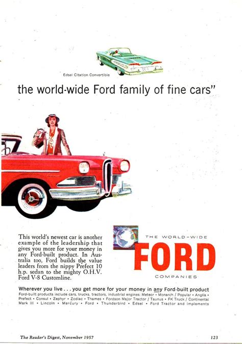 An Advertisement For The Ford Automobile Company Featuring A Woman In