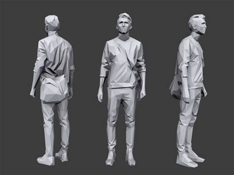 3d Model Lowpoly People Casual Pack Vr Ar Low Poly Cgtrader