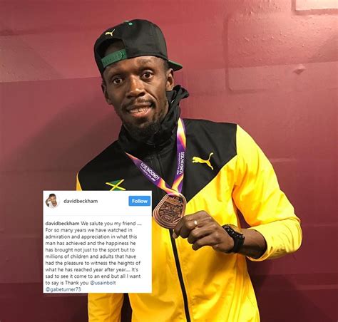 David Beckham Pays Tribute To Usain Bolt After Farewell 100m Canadian