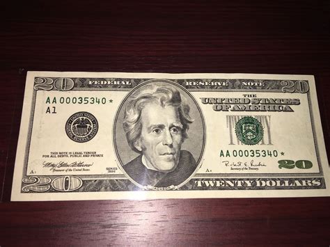 20 Dollar 1996 Replacement Star Note Triple000 Low Serial Numbers