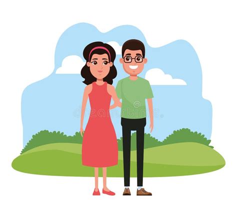 Young Couple Cartoon Stock Vector Illustration Of Woman 144535539