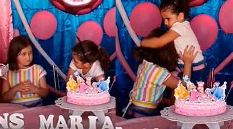 una niña apaga la vela de cumpleaños de su hermana menor y su cruel travesura se vuelve viral