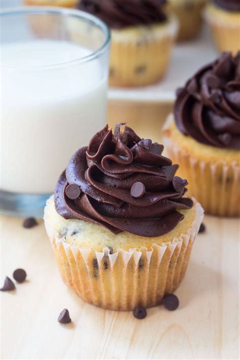 Chocolate Chip Cupcakes With Chocolate Frosting Oh Sweet Basil
