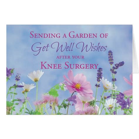 Get Well After Knee Surgery Garden Flowers Card Zazzle