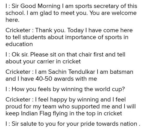 A Famous Cricketer Visited Your School You Are The Sports Secretary Of