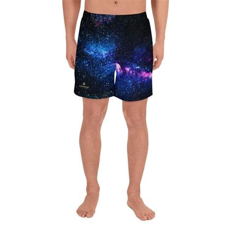 Purple Galaxy Mens Shorts Cosmos Athletic Best Workout Best Long