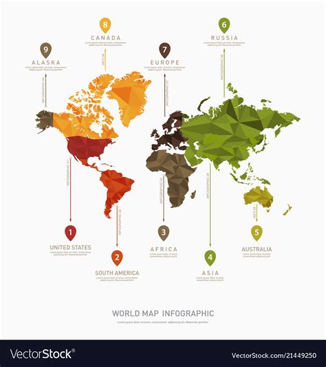 World Map Infographic Template Vector 21449250 