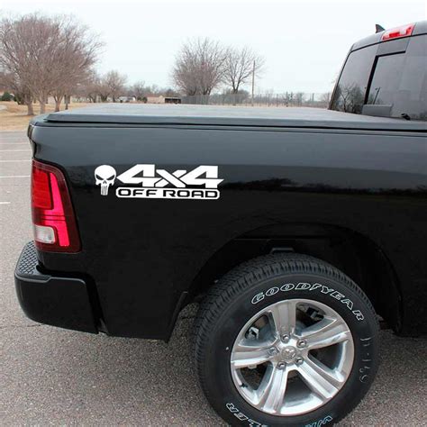 Dodge Ram 4x4 Punisher Skull Truck Decal Set Dakota Mopar Sticker