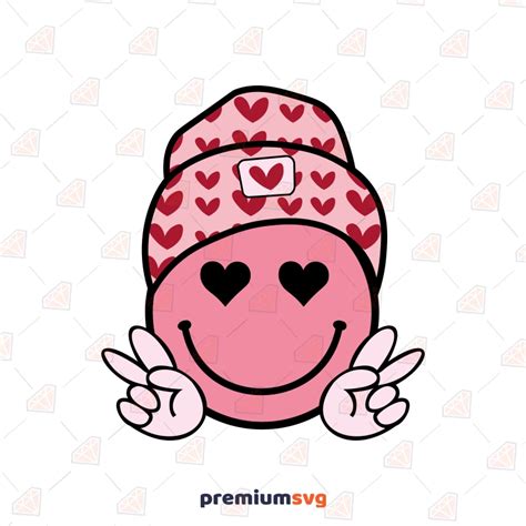 Valentines Day Smiley Face With Hat Svg Design Premiumsvg