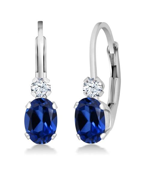 1 44 Ct Blue And White Created Sapphire White 925 Sterling Silver