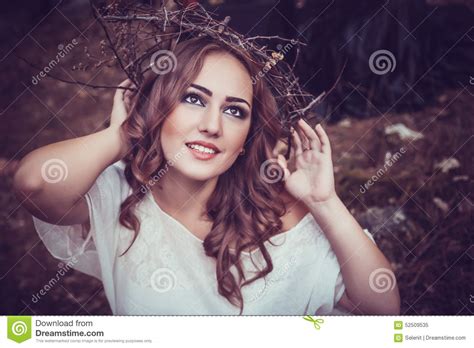 Portrait Of Beautiful Girl With Magic Eyes Stock Image