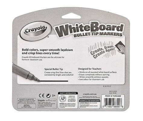 Crayola Visi Max Dry Erase Marker 4 Assorted Fine Line Bullet