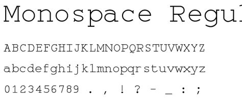 Monospace Regular Font Basic Serif