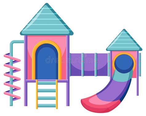 A Children Playground Slide Set On White Background Stock Vector
