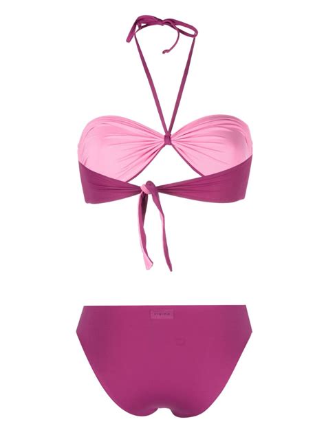 Fisico Ruched Bandeau Bikini Set Farfetch