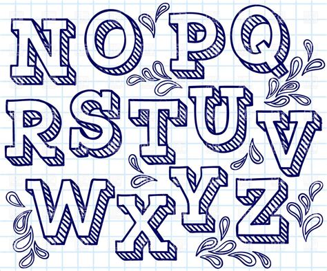 Cool Easy Fonts To Draw By Hand Alphabet 13 Cool Letter Fonts To Draw