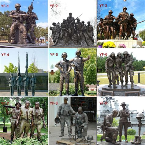 Military Army Soldier Garden Flag Holder Bronze Casting Statues Custom