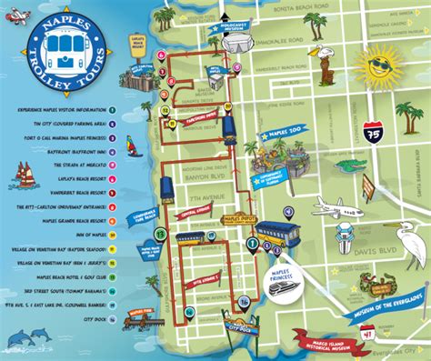 Map And Schedule Naples Trolley Tours Hop On Hop Off Naples Fl