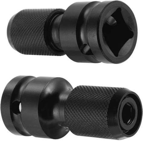 2 Pack 12 Square Drive To 14 Hex Shank Socket Adapter Quick Release