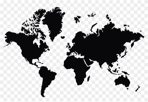 World Map Png World Map Vector Black And White Transparent Png