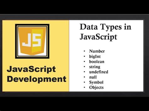 Data Types In Javascript Youtube