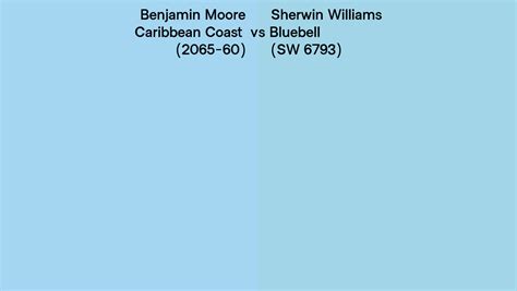 Benjamin Moore Caribbean Coast 2065 60 Vs Sherwin Williams Bluebell