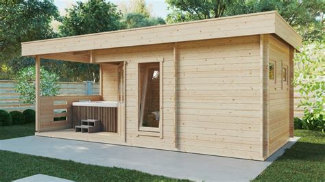 garden sauna cabin paula 12 5m² 44mm 7 x 3 2 m summer house 24