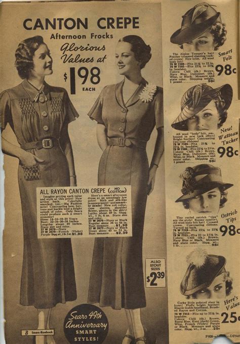 sears catalogue 1935 afternoon dresses and hats genibee flickr