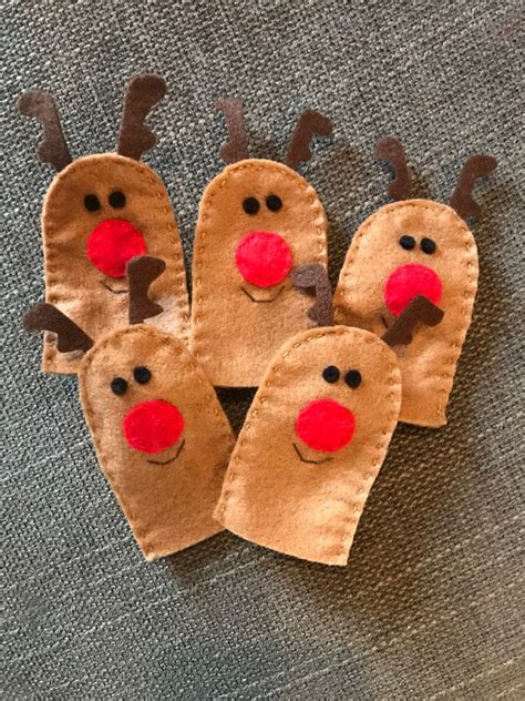 Five Reindeer Finger Puppets Teaching Resource Counting Etsy