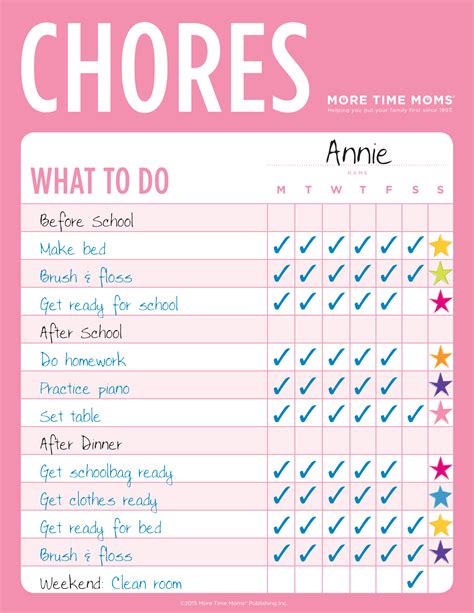 My Chore Chart Printable