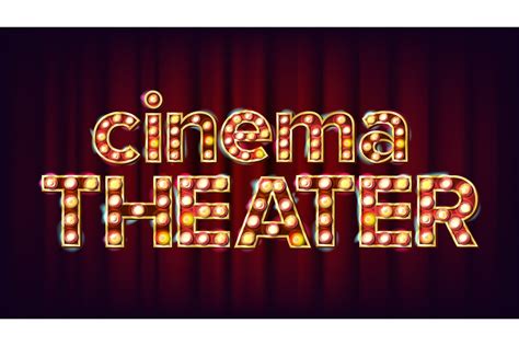 Cinema Theater Banner Vector Cinema Glowing Lamps For Concert Party