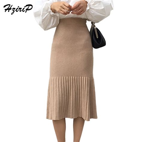 Buy Hzirip Stretch Knitted High Waist Skirts Womens