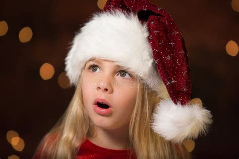 Little Miss Santa Stock Image Image Of Background Facial 16028805