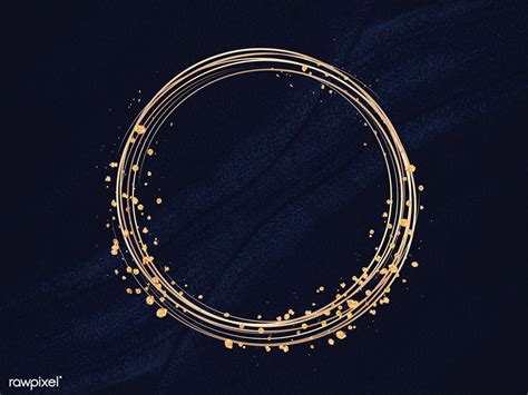 Gold Circle Frame On A Black Background Premium Image By