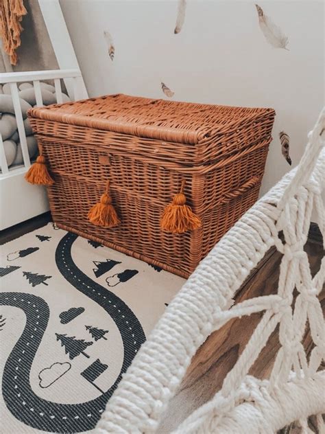 Wicker Toy Chest Christmas T Etsy