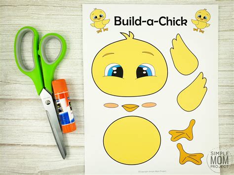 Free Cut And Paste Baby Chick Craft With Template