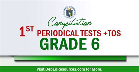 Grade St Periodical Tests All Subjects With Tos