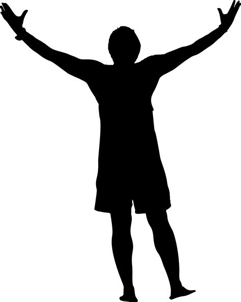 Clipart Victory Man Silhouette