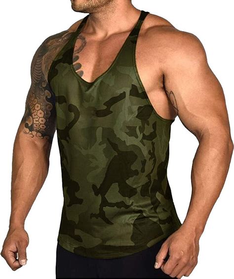 Herren Gym Tank Tops Shirts Farbe Blockdruck Bodybuilding Fitness