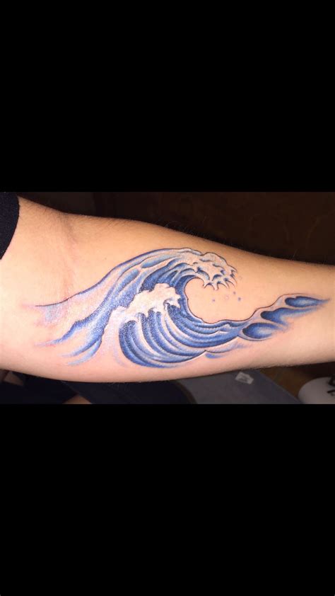 Watercolor Wave Tattoo Blue Ocean Wave Tattoo Forearm Wave Tattoo
