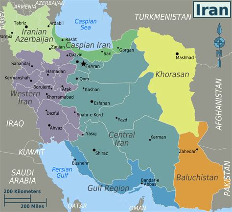 Grande Mapa De Regiones De Irán Irán Asia Mapas Del Mundo