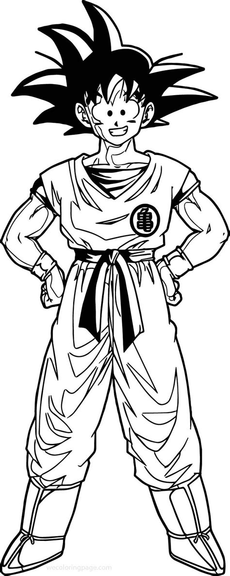 awesome Goku Happy Coloring Page | Coloring pages, Goku, Printable